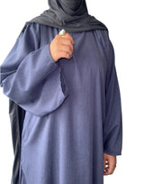 Cotton Linen abaya - Denim blue