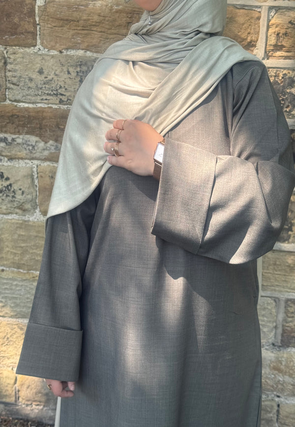 Smoky green Closed abaya