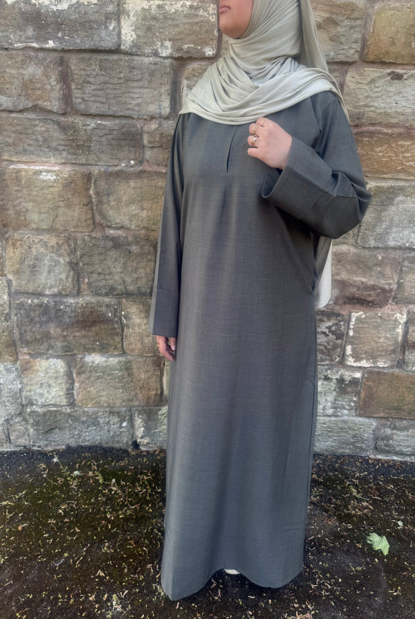 Smoky green Closed abaya