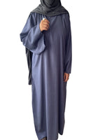 Cotton Linen abaya - Denim blue