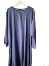 Cotton Linen abaya - Denim blue