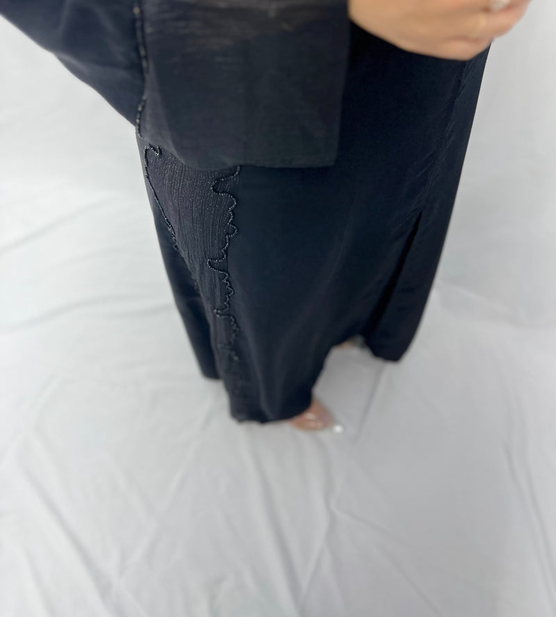Elegance embellished Abaya- 2pcs