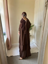 TRIPLE LAYERED ABAYA- Brown