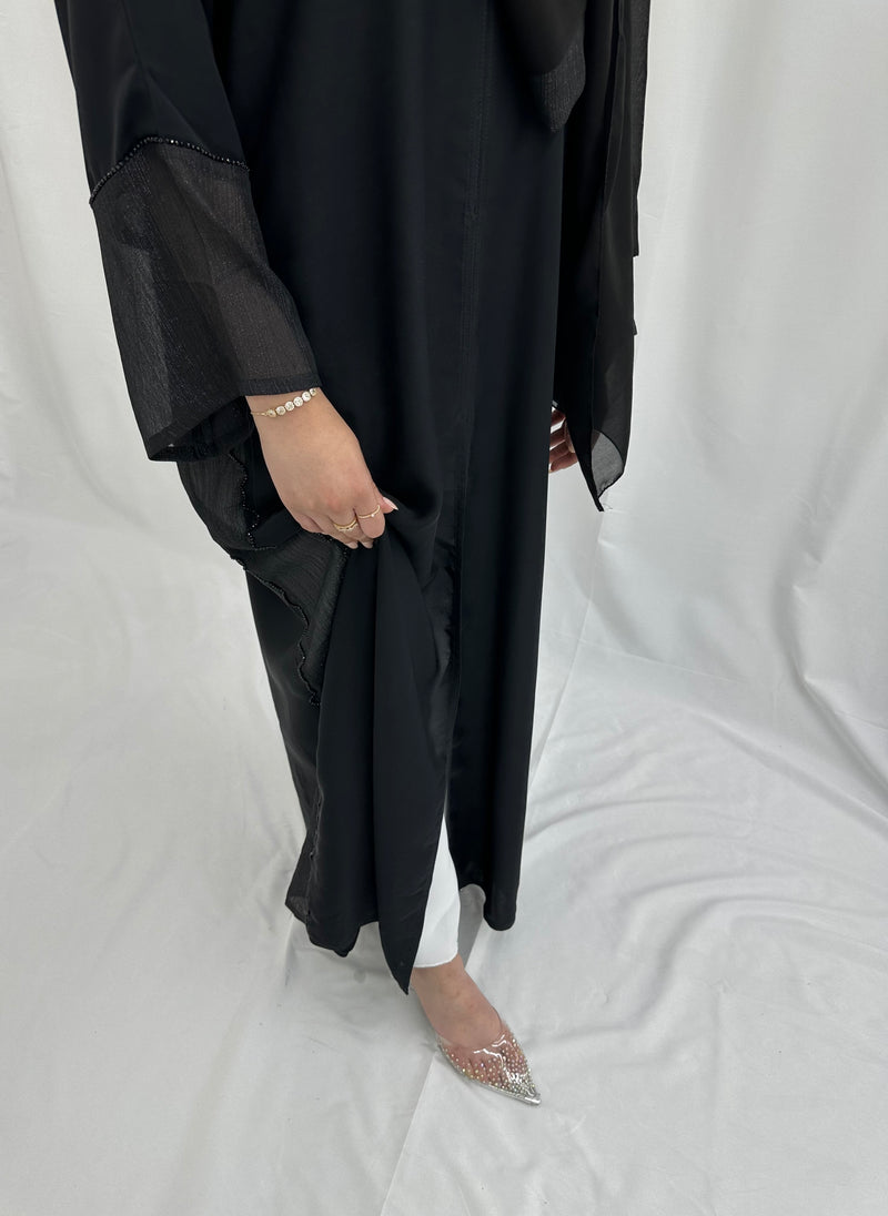 Elegance embellished Abaya- 2pcs