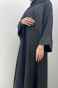 Black Linen Abaya