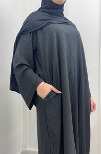 Black Linen Abaya