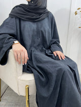 ASWAD- FRINGE ABAYA -2PCS