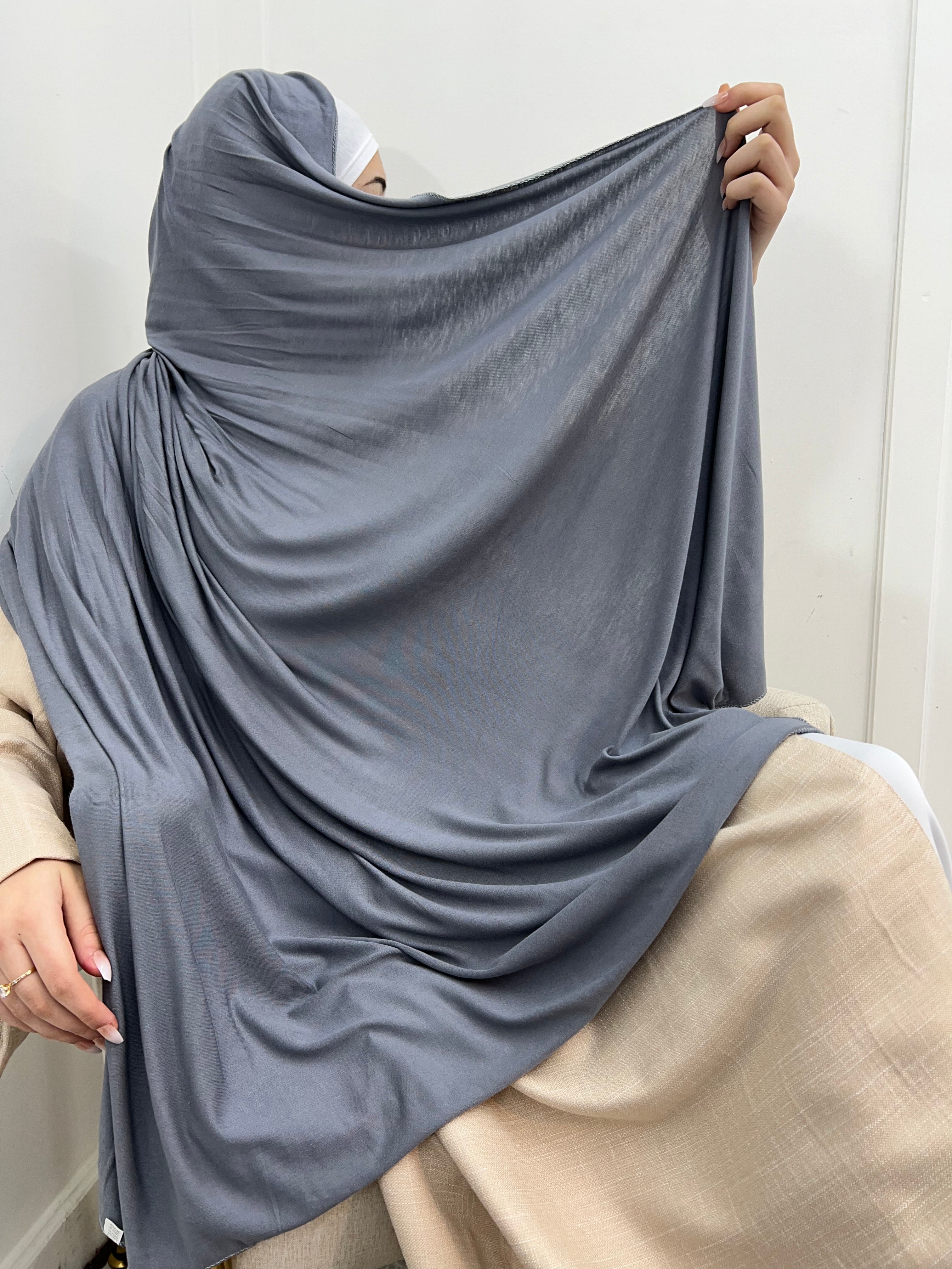 XL Jersey hijab - Grey