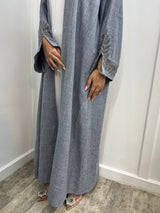 Daania - Embellished linen abaya.