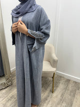 Daania - Embellished linen abaya.