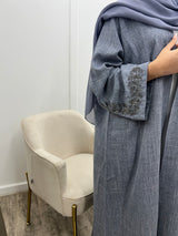 Daania - Embellished linen abaya.