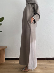 Grey taupe abaya - 2 pcs