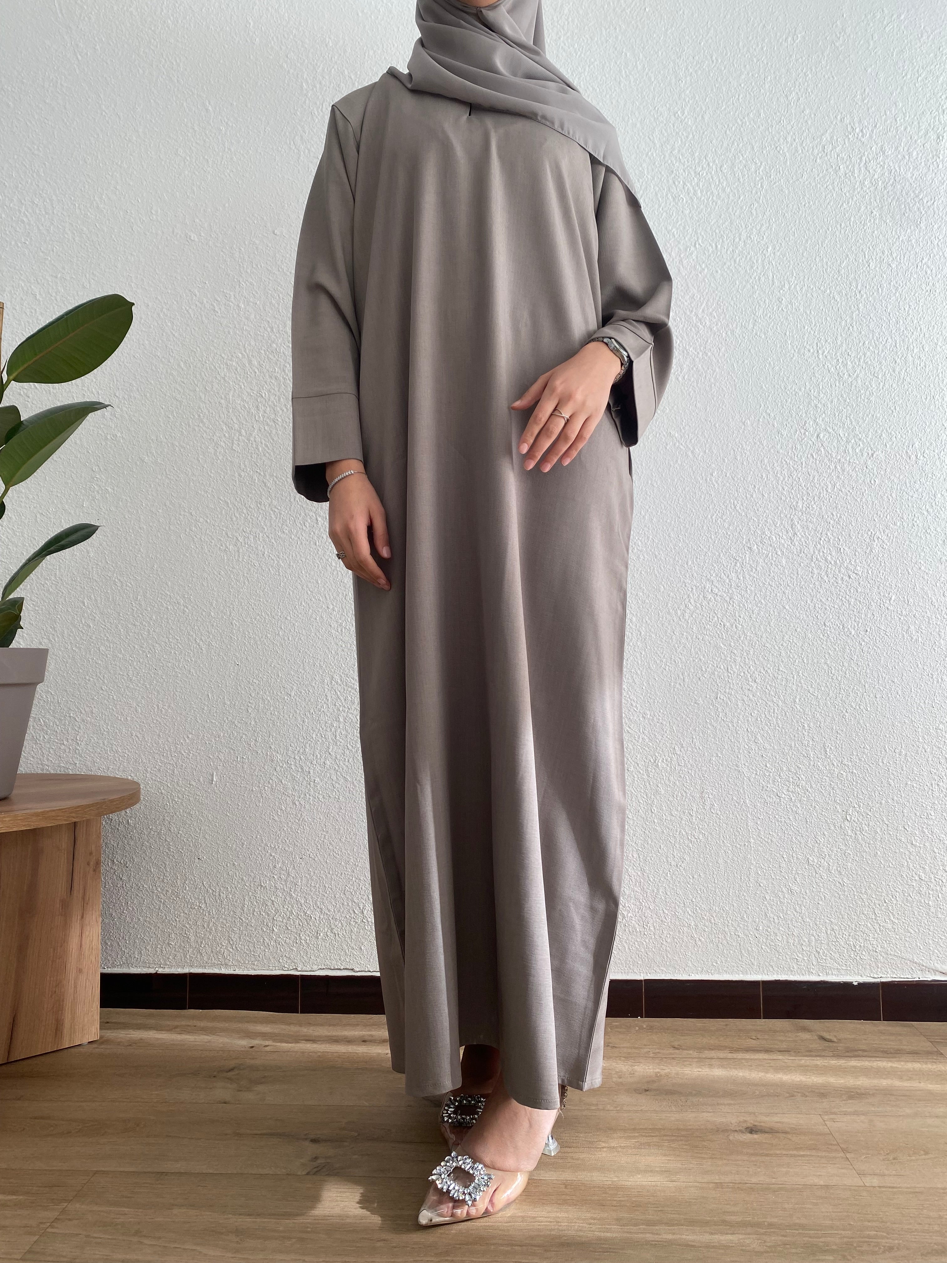 Grey taupe abaya - 2 pcs