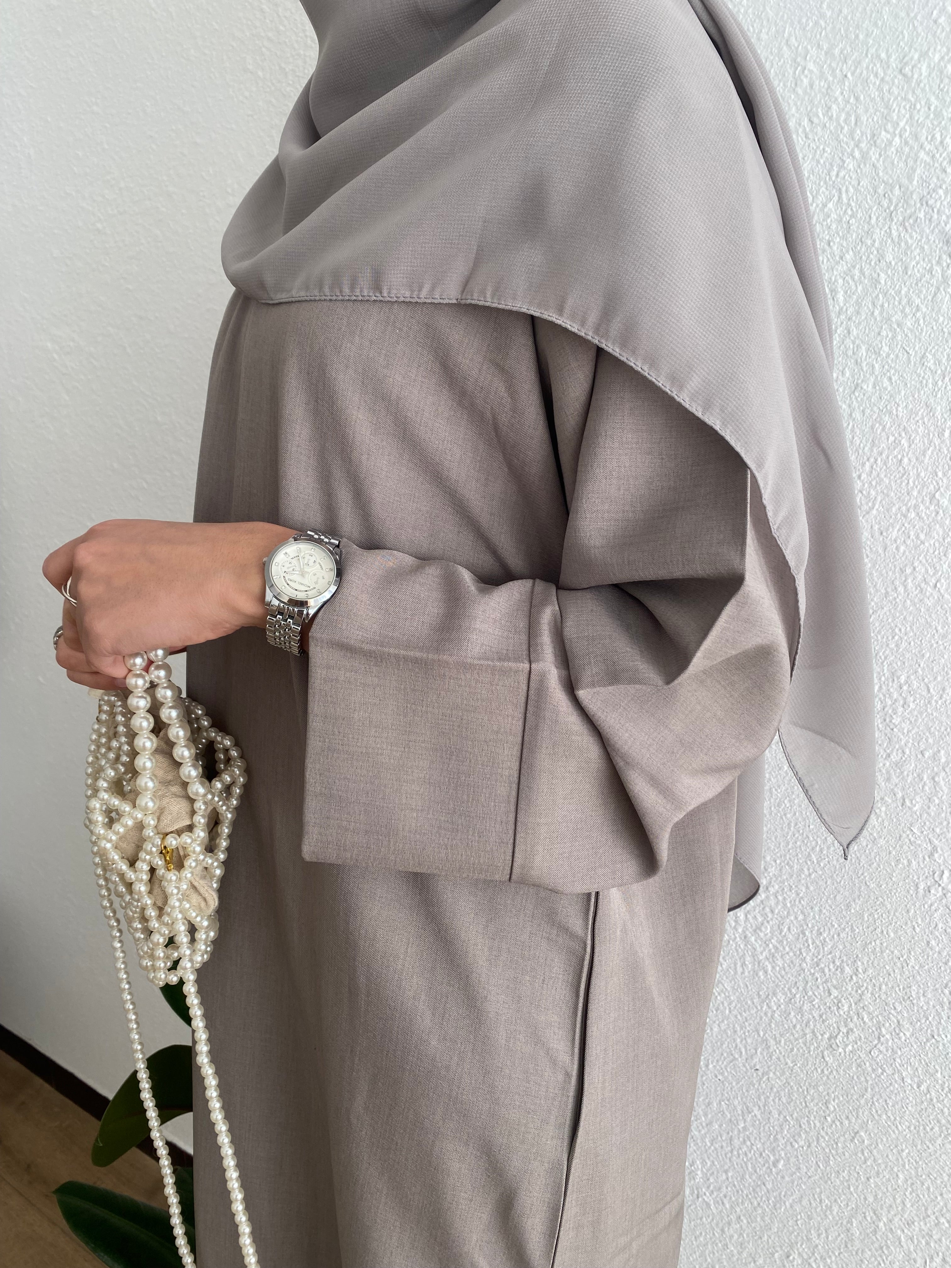 Grey taupe abaya - 2 pcs