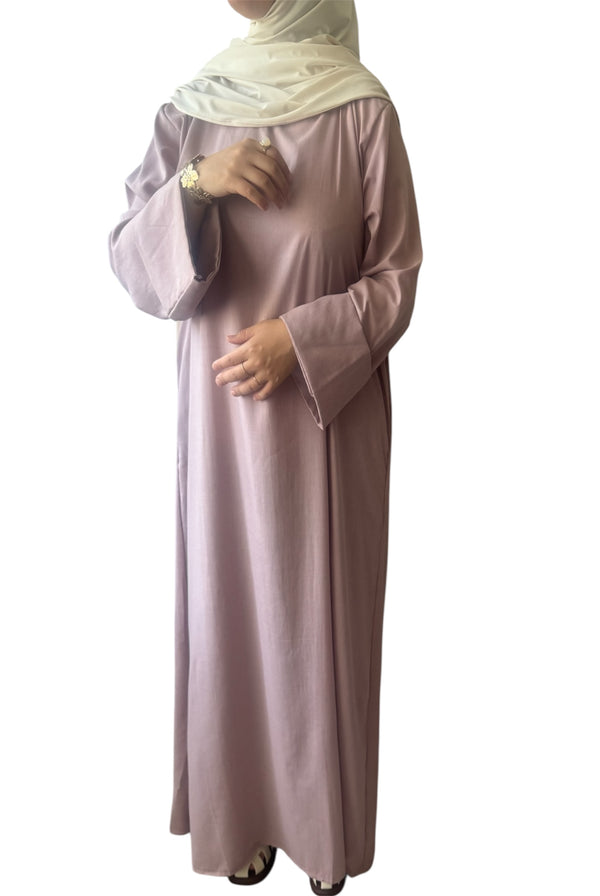 Cotton linen abaya - Pink